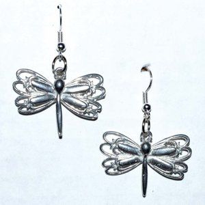 Silver Dragonfly Earrings